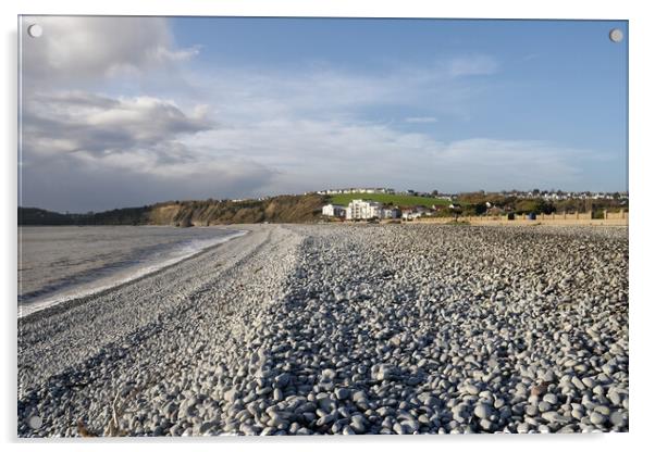 The Knap Beach Barry Wales Acrylic by Kevin Round