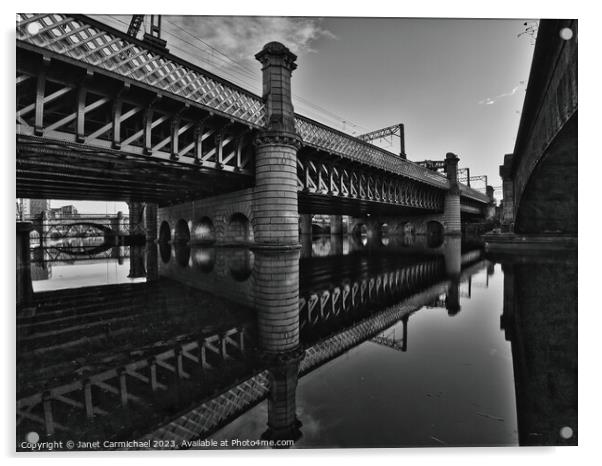 The Bridges of Glasgow Acrylic by Janet Carmichael