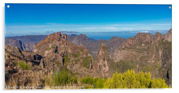 Madeira's Mountainous Massif  Acrylic by Margaret Ryan