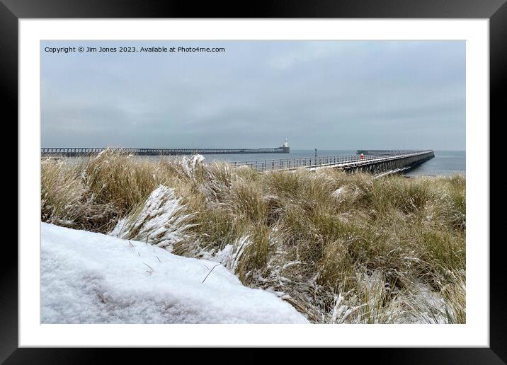 Winter at the mouth of the River Blyth Framed Mounted Print by Jim Jones