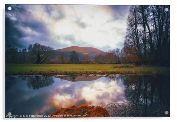 Blorenge mountain Abergavenny  Acrylic by Julie Tattersfield