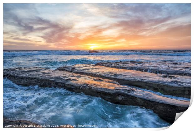 Sea Stone Sunset  Print by Joseph S Giacalone