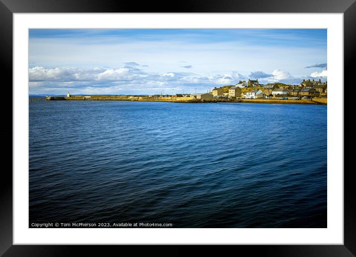 Seascape view of Burghead village Framed Mounted Print by Tom McPherson