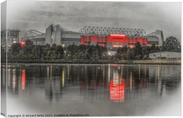 Manchester United Reflections Canvas Print by Richard Perks