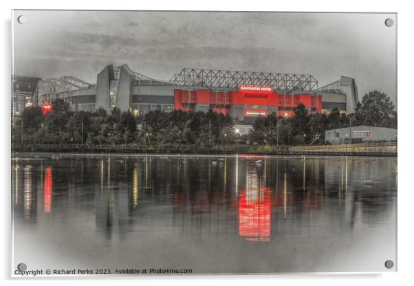 Manchester United Reflections Acrylic by Richard Perks