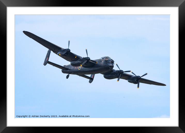 Lancaster Bomber Framed Mounted Print by Adrian Dockerty