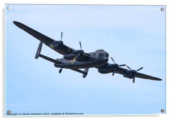 Lancaster Bomber Acrylic by Adrian Dockerty
