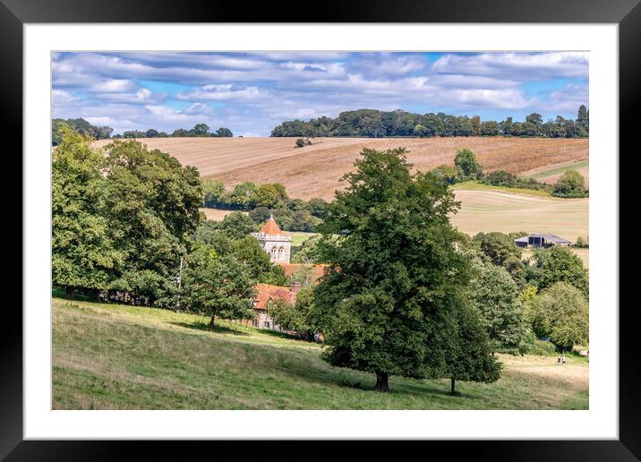 St Michaels and All Angels parish church, Hughenden Valley, Framed Mounted Print by Kevin Hellon