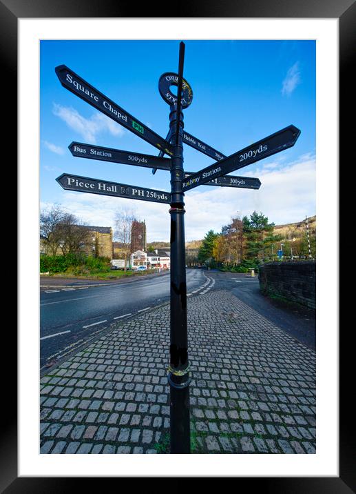 Halifax Signpost Framed Mounted Print by Alison Chambers