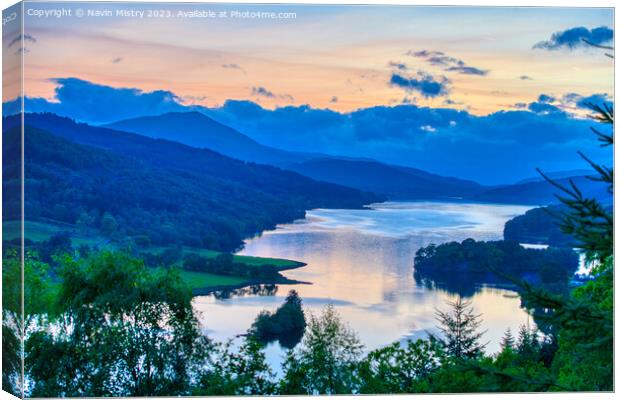 The Queens View near Pitlochry Canvas Print by Navin Mistry