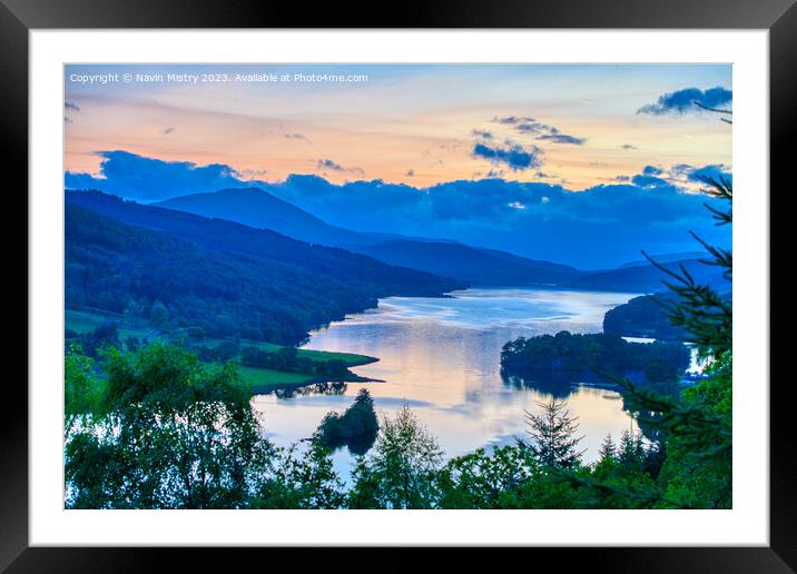 The Queens View near Pitlochry Framed Mounted Print by Navin Mistry