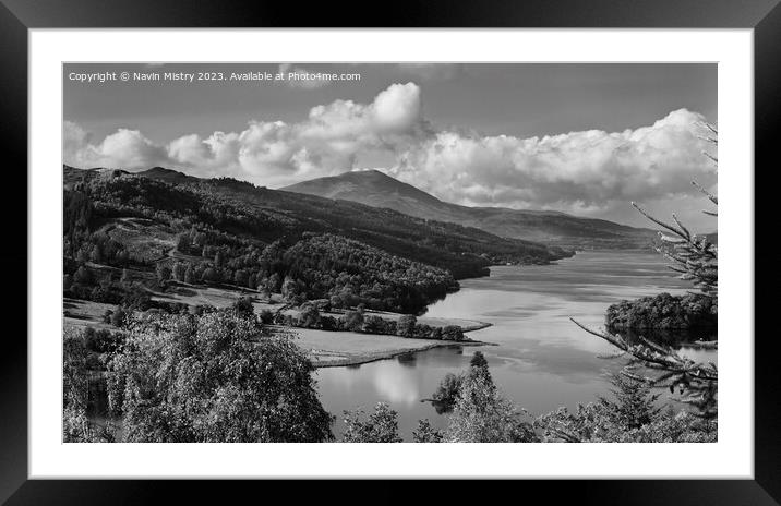 The Queens View near Pitlochry Framed Mounted Print by Navin Mistry