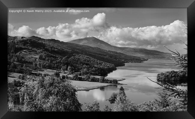 The Queens View near Pitlochry Framed Print by Navin Mistry