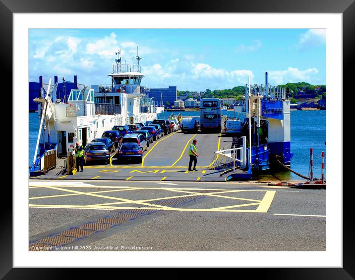 Car Ferry, Torpoint, Cornwall. Framed Mounted Print by john hill