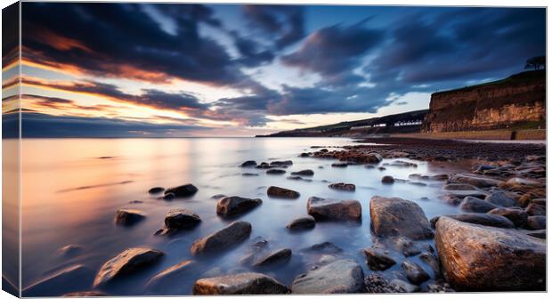 Robin Hoods Bay Sunrise Canvas Print by Steve Smith