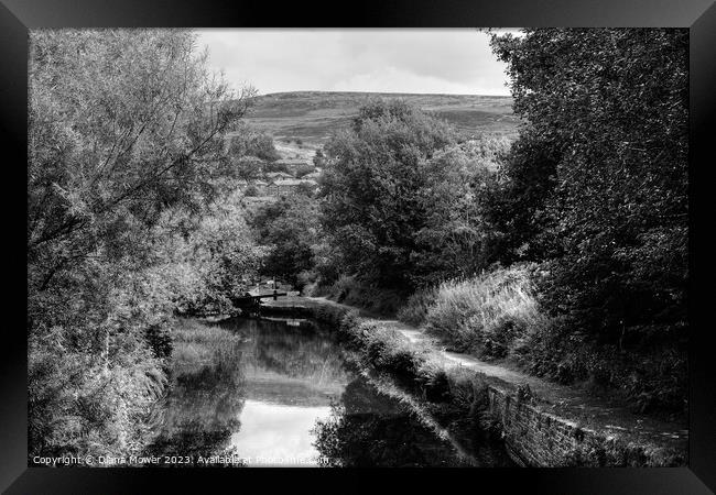 Huddersfield Narrow Canal Monochrome Framed Print by Diana Mower