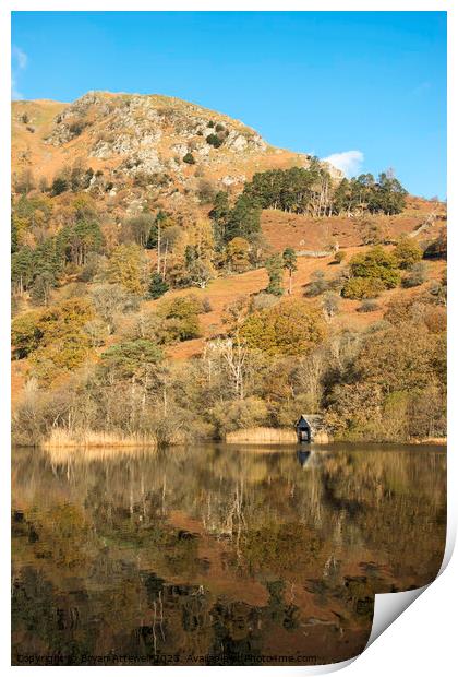 Rydal Water reflection Print by Bryan Attewell