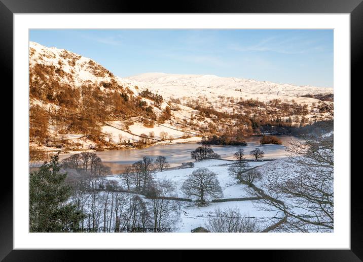 Winter view of Rydal Water  Framed Mounted Print by Bryan Attewell