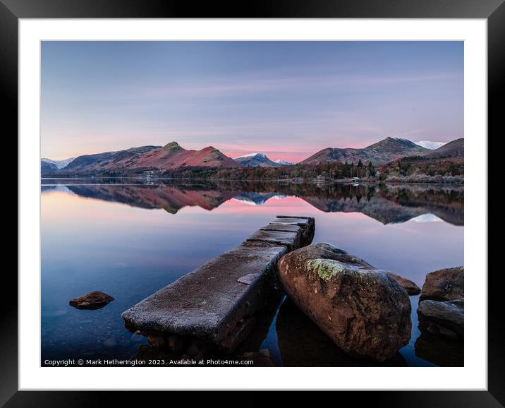 Icy Dawn at Derwentwater Framed Mounted Print by Mark Hetherington