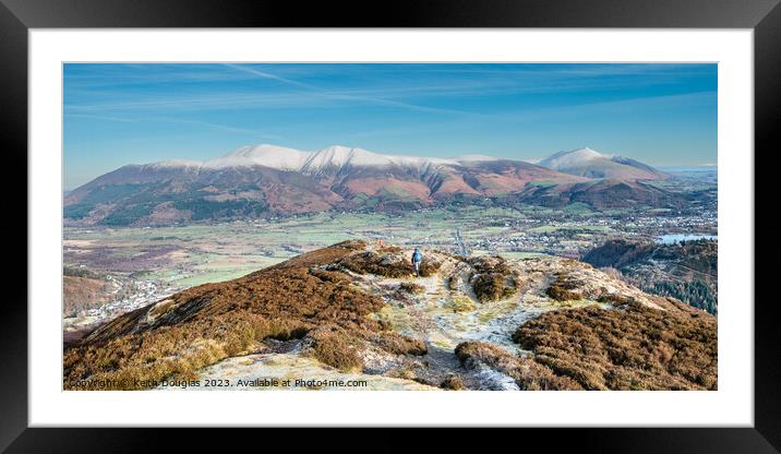 Skiddaw and Blencathra in Winter Framed Mounted Print by Keith Douglas