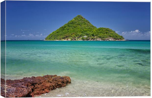 Paradise Island off Grenada in The Caribbean Sea Canvas Print by John Gilham