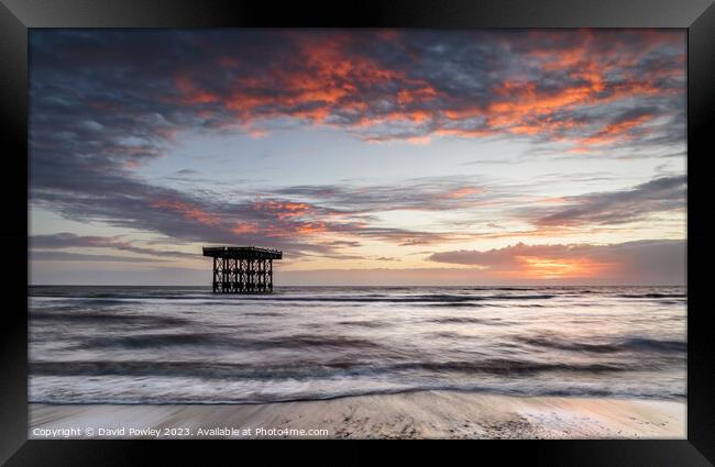Sunrise on Sizewell Beach Framed Print by David Powley