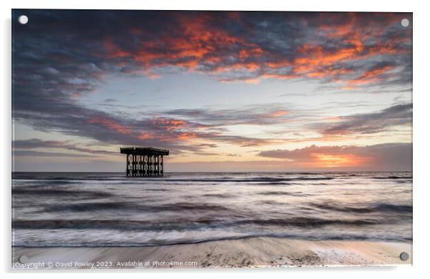 Sunrise on Sizewell Beach Acrylic by David Powley