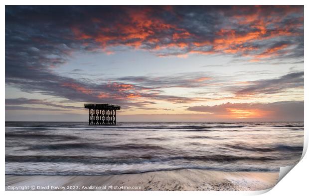 Sunrise on Sizewell Beach Print by David Powley