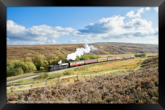 Steaming over the moors Framed Print by Paula Connelly
