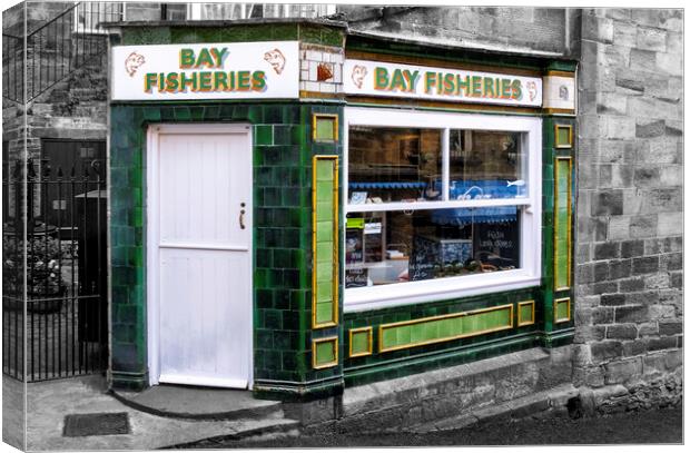 Bay fisheries, Robin Hoods Bay, Yorkshire Canvas Print by Tim Hill