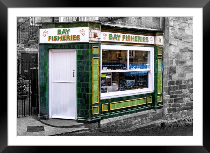 Bay fisheries, Robin Hoods Bay, Yorkshire Framed Mounted Print by Tim Hill