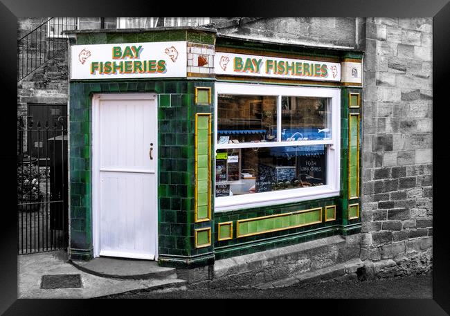 Bay fisheries, Robin Hoods Bay, Yorkshire Framed Print by Tim Hill