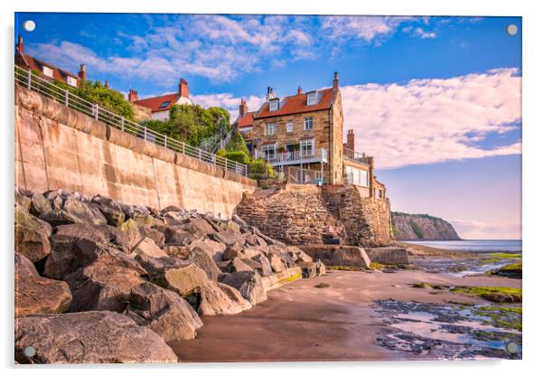 Robin Hood's Bay Beach Yorkshire Coast Acrylic by Tim Hill