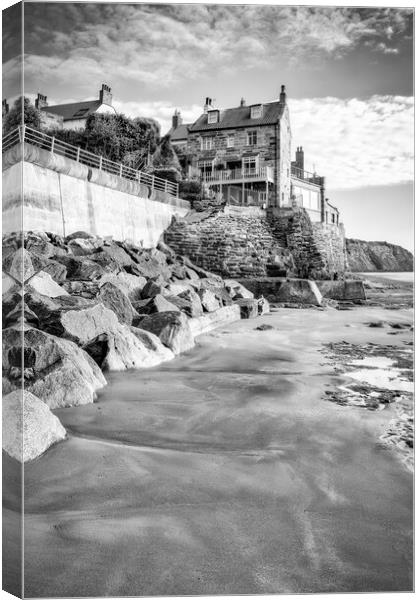 Robin Hood's Bay Black and White Canvas Print by Tim Hill
