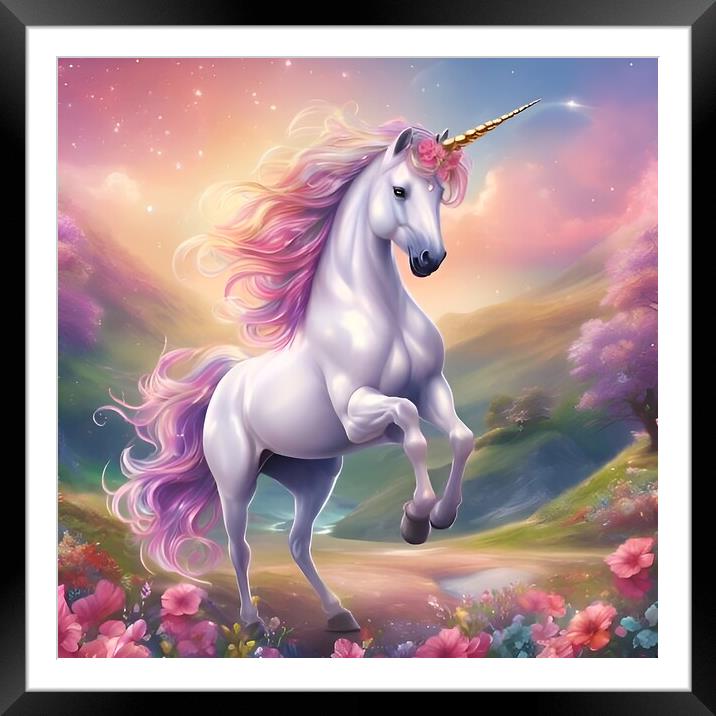 Unicorn Framed Mounted Print by Scott Anderson