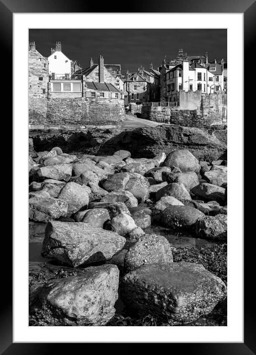 Robin Hood's Bay Black and White Framed Mounted Print by Tim Hill