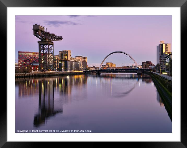 An Evening Clydeside in Glasgow Framed Mounted Print by Janet Carmichael