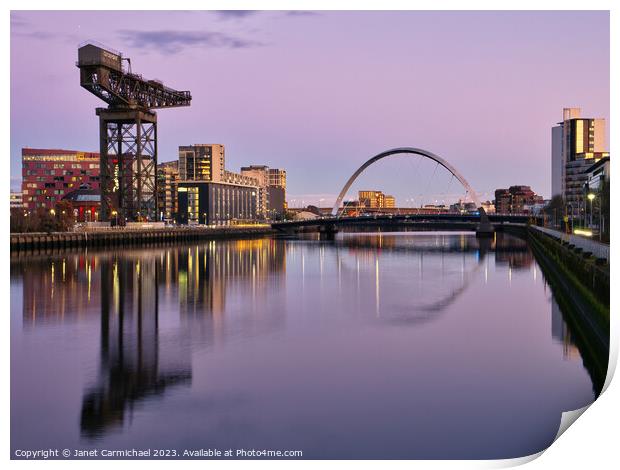 An Evening Clydeside in Glasgow Print by Janet Carmichael