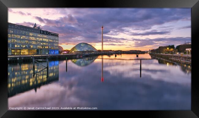 The Glasgow Science Centre at Nightfall Framed Print by Janet Carmichael