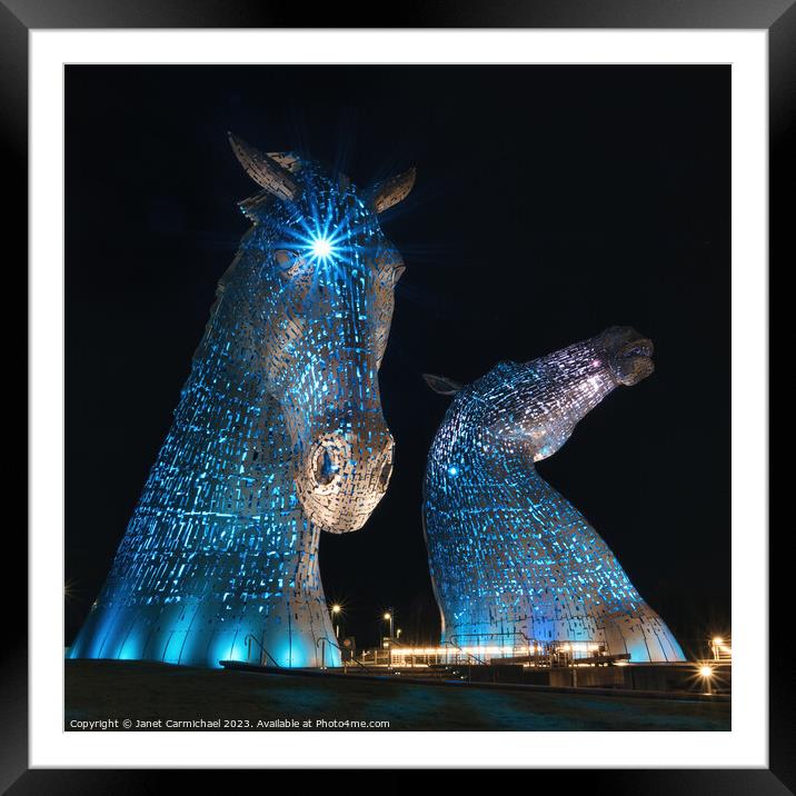 The Kelpies on St Andrews Day Framed Mounted Print by Janet Carmichael