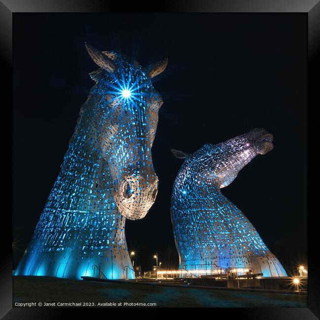 The Kelpies on St Andrews Day Framed Print by Janet Carmichael