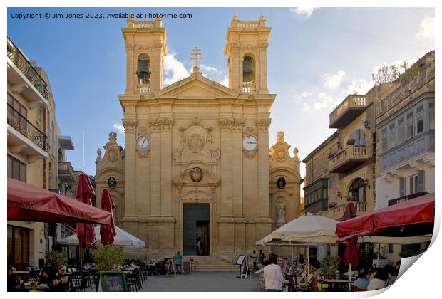 The Basilica of St George, Victoria, Gozo Print by Jim Jones