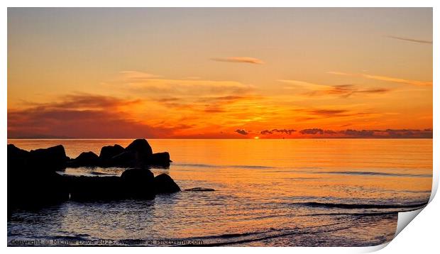 Cleveleys Beach Sunset Print by Michele Davis