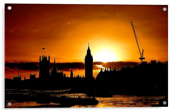 Westminster, london Acrylic by Rachael Smith