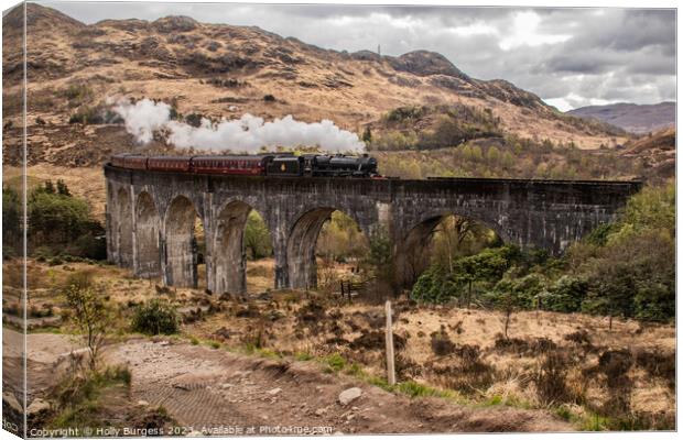 Glenfinnan Viaduct, West highland Line used as Harry Potter Filming  Canvas Print by Holly Burgess