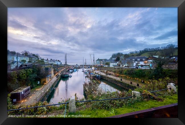 Sunrise, Charlestown Harbour, Cornwall  Framed Print by Gordon Maclaren