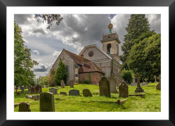 St Lawrence Church, West Wycombe Framed Mounted Print by Kevin Hellon