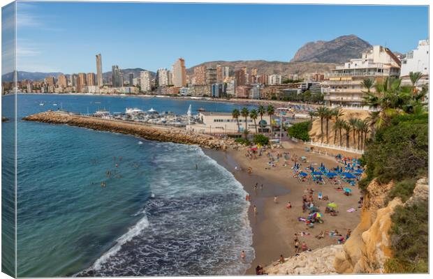 Del Malpas Beach, Benidorm Canvas Print by Kevin Hellon