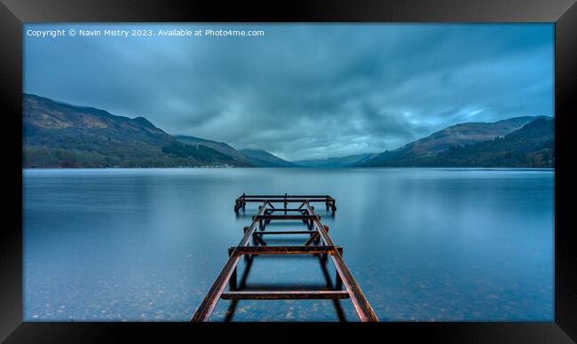 Loch Earn Blue Hour  Framed Print by Navin Mistry