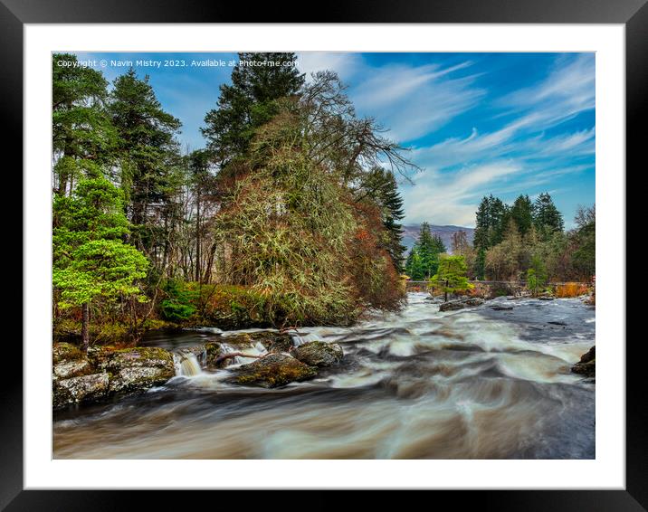 Falls of Dochart, Killin  Framed Mounted Print by Navin Mistry